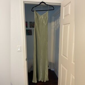 Sage green T strap slip dress